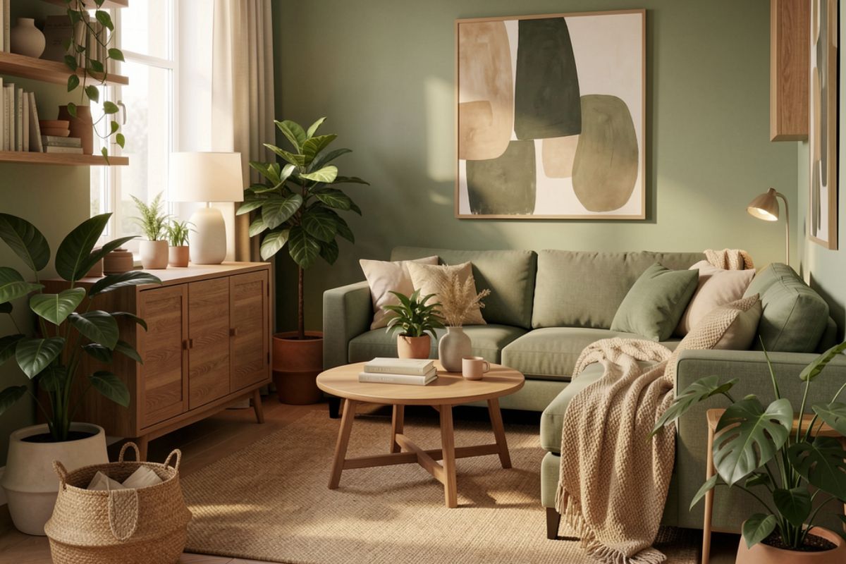 Chambre sauge et bois